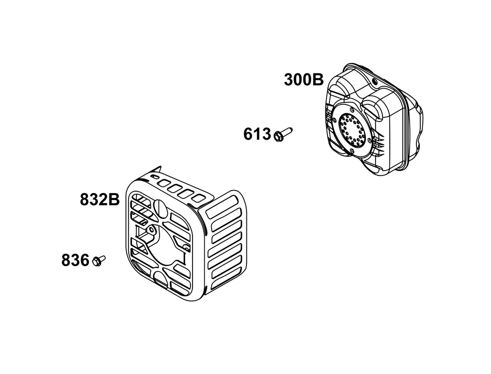 Exhaust Group Diagram and Parts List for 09P802-0008-H5 020000 - 09Z999 Briggs and Stratton Engine
